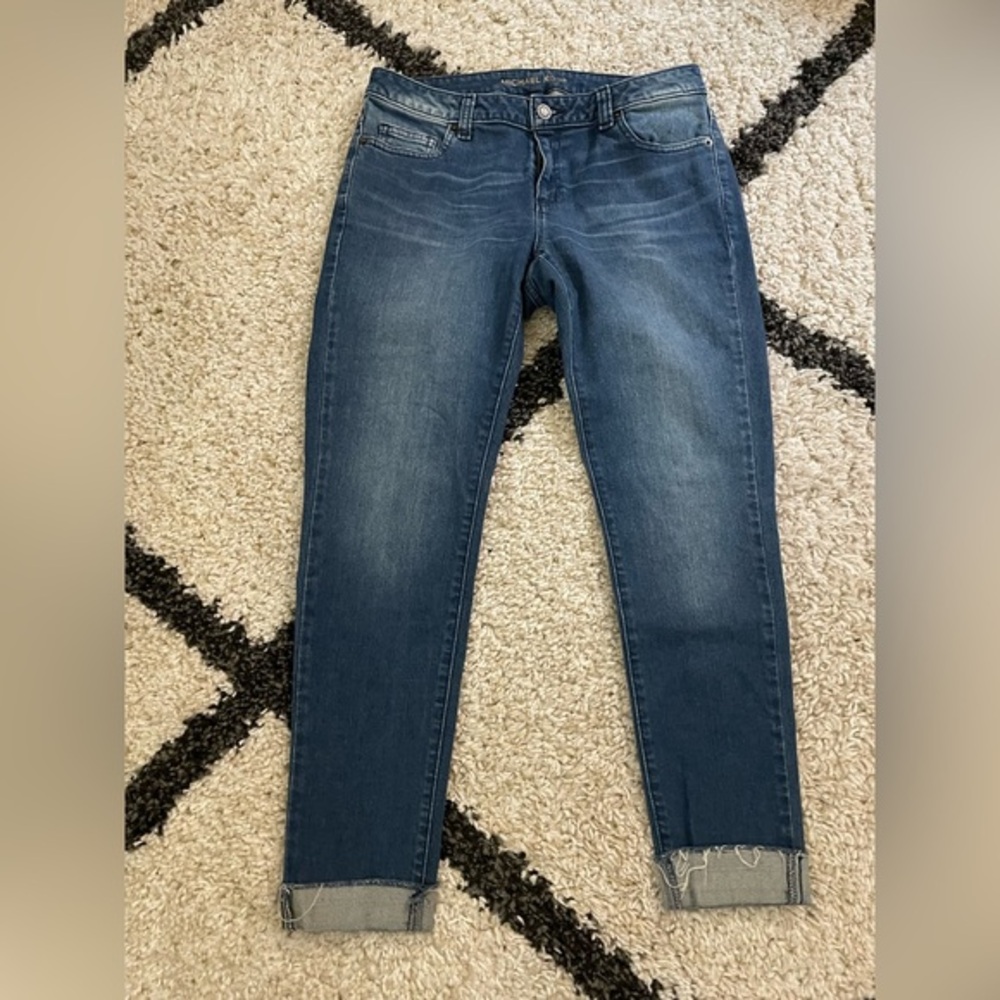 Michael Kors Izzy Skinny Ankle Jeans with‎ Rolled Cuff - 4